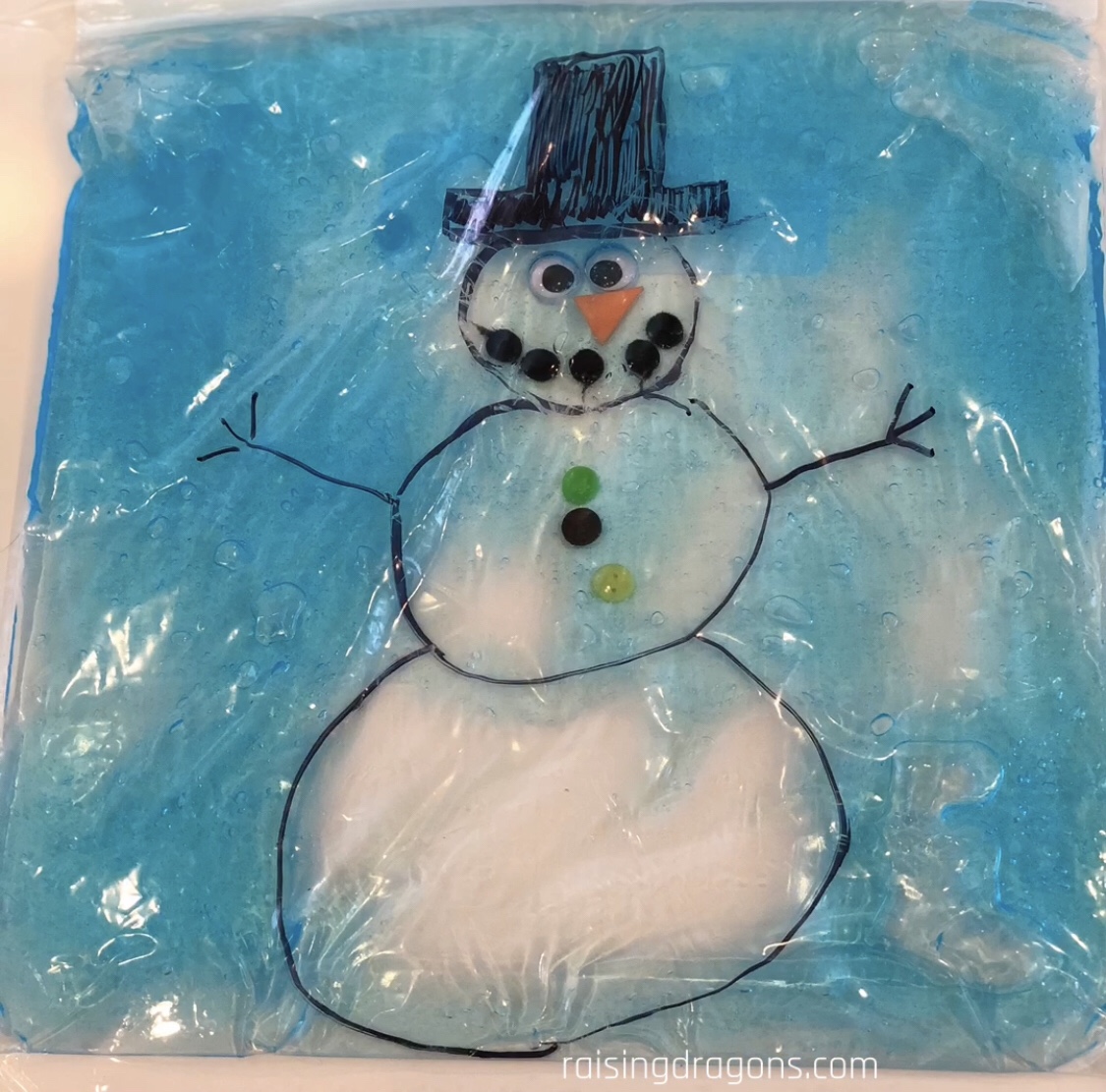 Frozen Ice and Snow Winter Sensory Bag - Views From a Step Stool